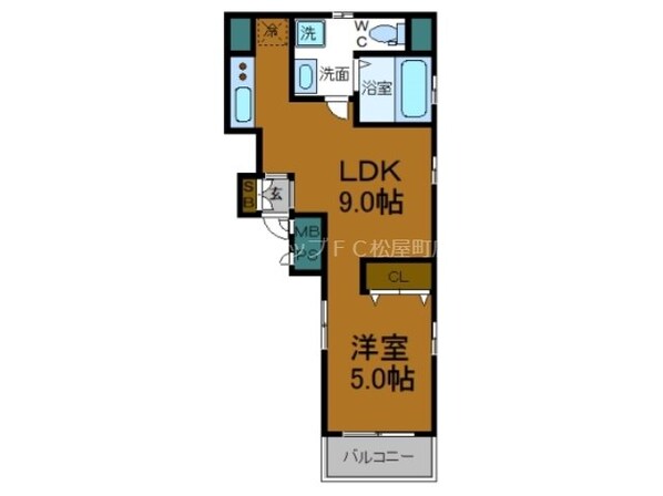 長堀橋駅 徒歩3分 2階の物件間取画像